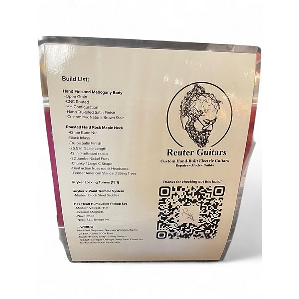 Used Reuter Guitars HH Tele Mahogany Solid Body Electric Guitar