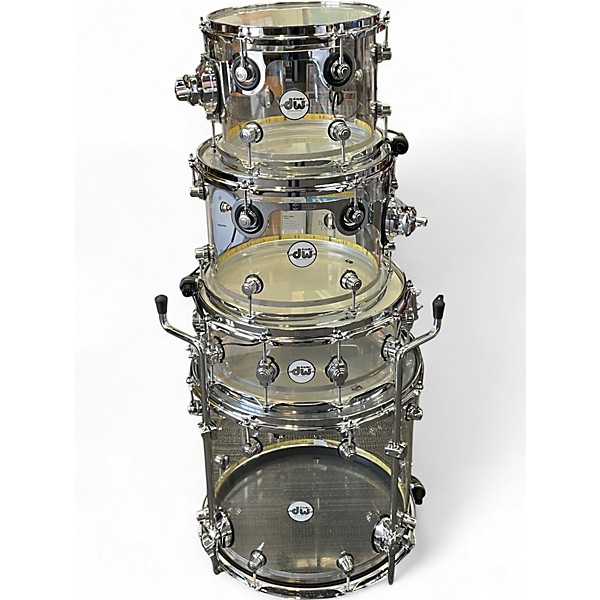 Used DW 5 Piece Design Series Acrylic Clear Drum Kit