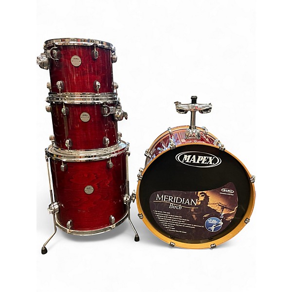 Used Mapex 4 Piece Meridian Birch Red Drum Kit