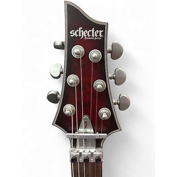 Used Schecter Guitar Research C-1 PLATINUM FR -SUSTANIC Crimson Red Burst Solid Body Electric Guitar