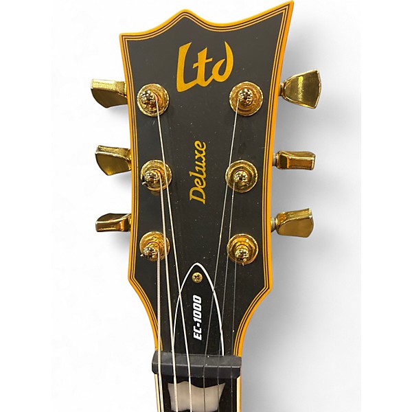 Used ESP LTD EC1000 Black and Gold Solid Body Electric Guitar
