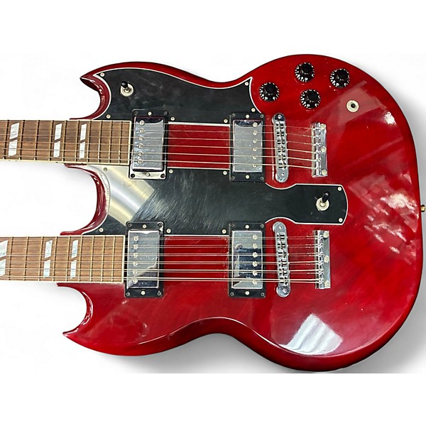 Used 2010s Gibson Reissue SG Double Neck wine red Solid Body Electric Guitar