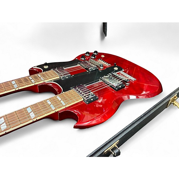 Used 2010s Gibson Reissue SG Double Neck wine red Solid Body Electric Guitar