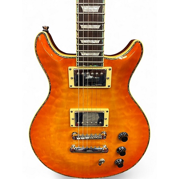 Used Hamer Sunburst Q/T Orangeburst Solid Body Electric Guitar