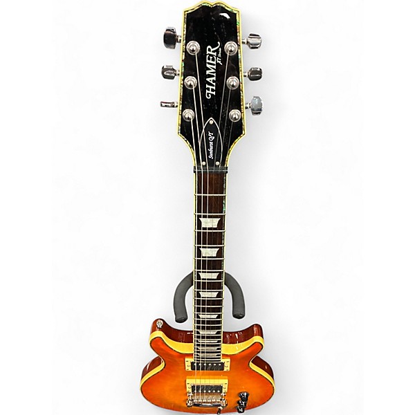 Used Hamer Sunburst Q/T Orangeburst Solid Body Electric Guitar