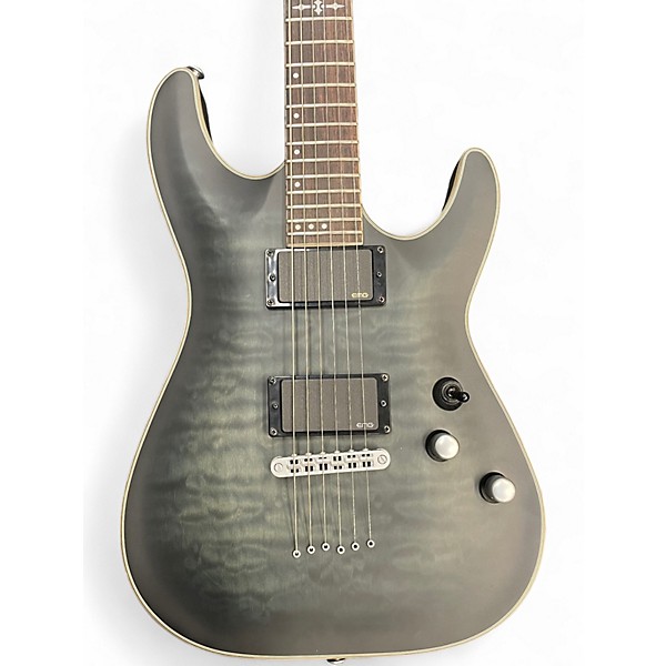 Used Schecter Guitar Research C1 Platinum Trans Black Solid Body Electric Guitar