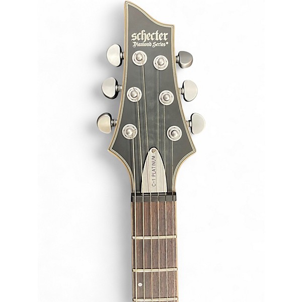Used Schecter Guitar Research C1 Platinum Trans Black Solid Body Electric Guitar