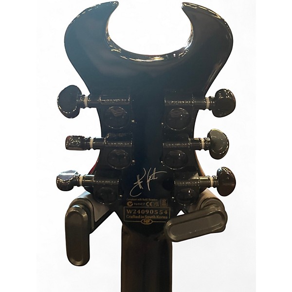 Used 2024 Schecter Guitar Research Synyster Gates Signature Custom S Black with Silver Pinstripes Solid Body Electric Guitar