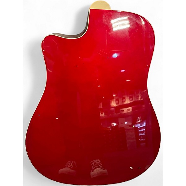 Used Fender Sonoran SCE California Custom Dreadnought Candy Apple Red Acoustic Electric Guitar