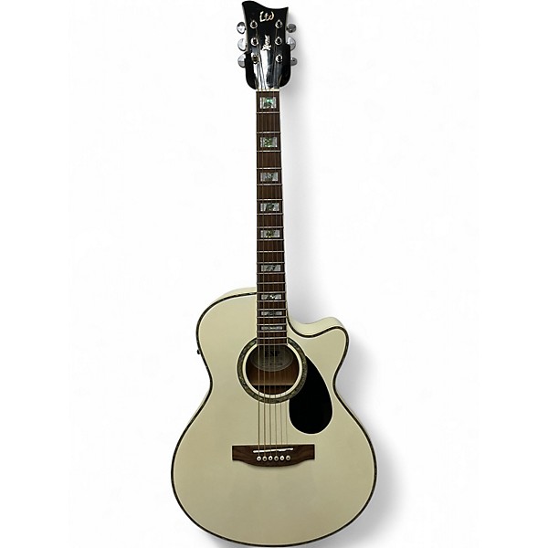 Used ESP Ltd XAC10E Antique White Acoustic Electric Guitar