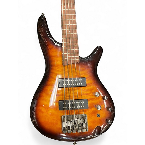 Used Ibanez SR405 5 String Trans Brown Electric Bass Guitar