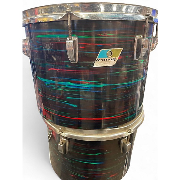 Vintage 1970s Ludwig 5 Piece Hollywood Psychedlic Red Drum Kit