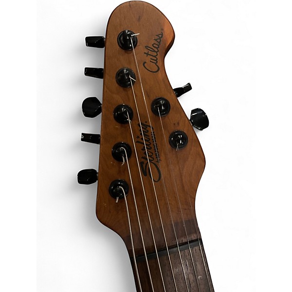 Used Sterling by Music Man Jason Richardson Cutlass 7 natural burl Solid Body Electric Guitar