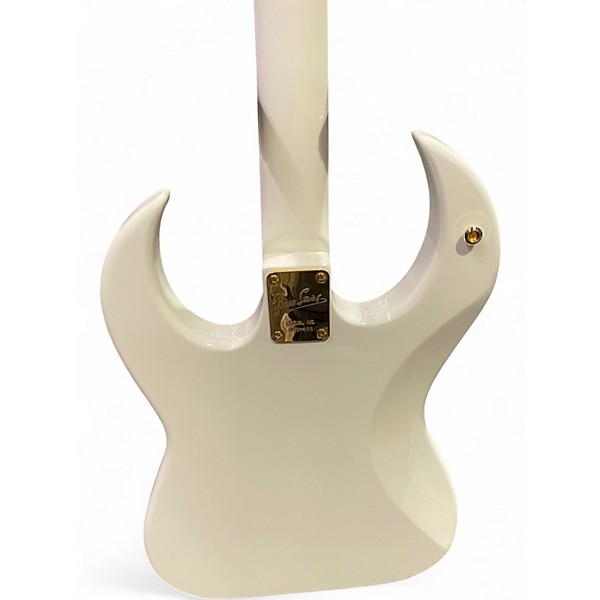 Used Burns Bison Model Bass White Electric Bass Guitar