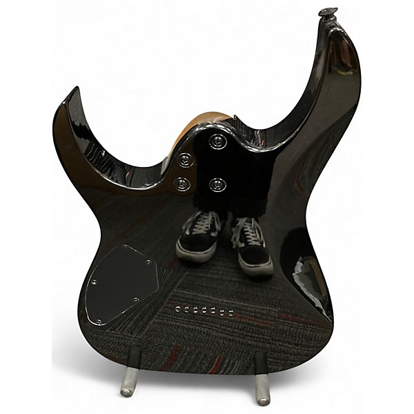 Used Ibanez GRG7221QA Trans Black Solid Body Electric Guitar