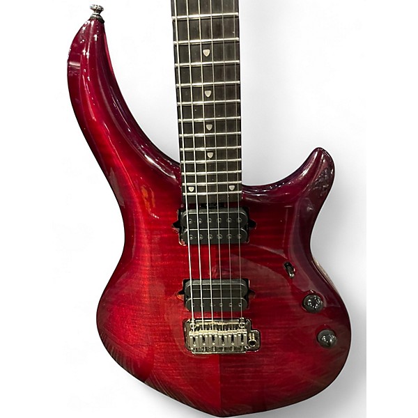 Used Sterling by Music Man Majesty Trans Red Solid Body Electric Guitar