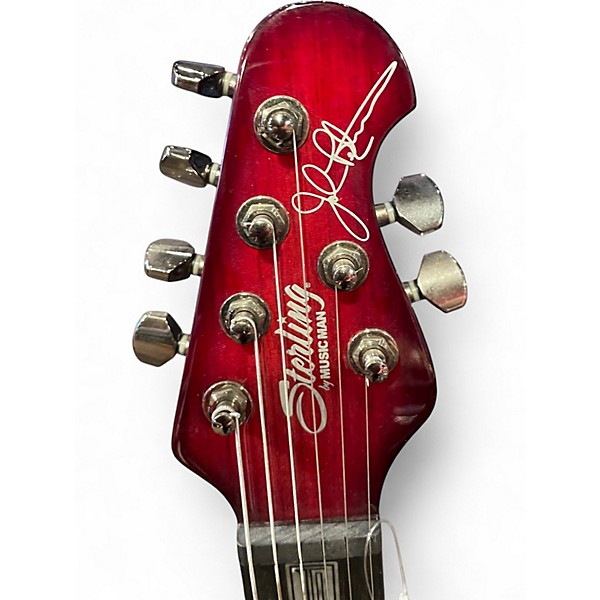Used Sterling by Music Man Majesty Trans Red Solid Body Electric Guitar