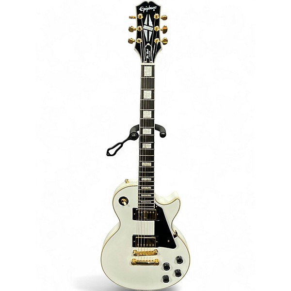 Used Epiphone Les Paul Custom Alpine White Solid Body Electric Guitar
