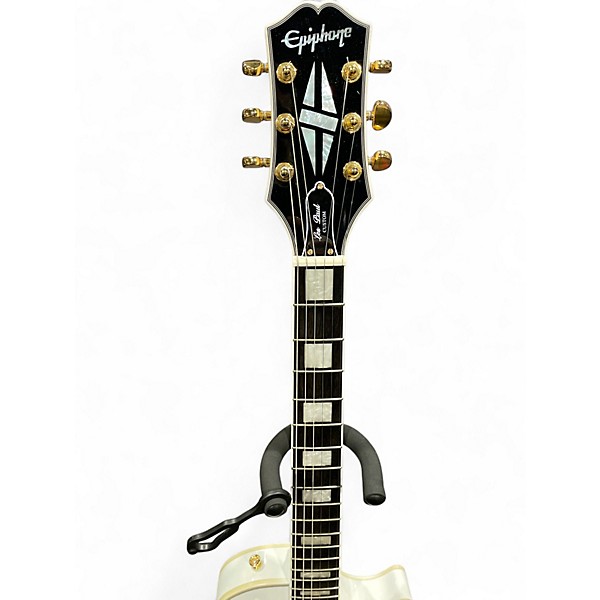 Used Epiphone Les Paul Custom Alpine White Solid Body Electric Guitar
