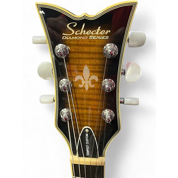 Used Schecter Guitar Research Tempest Custom 2 Tone Sunburst Solid Body Electric Guitar
