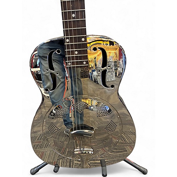 Used Dobro Hound Dog Round Neck Chrome Resonator Guitar