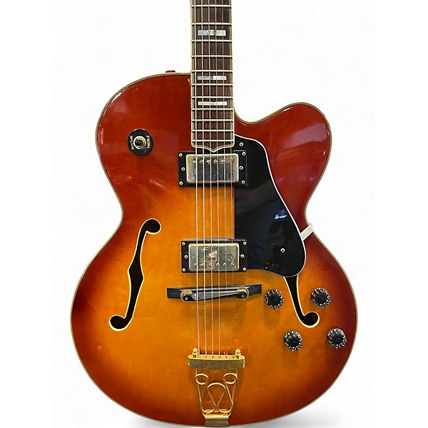 Used 2000s Vantage 655 2 Tone Sunburst Hollow Body Electric Guitar