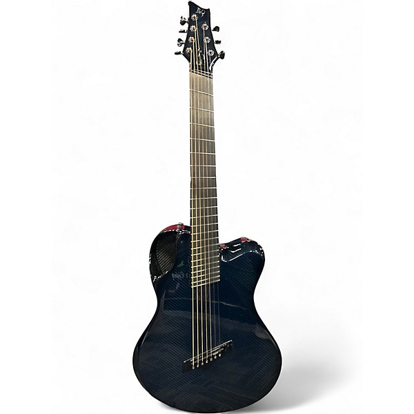 Used Emerald X20-7 Blue Carbon Fiber Acoustic Electric Guitar