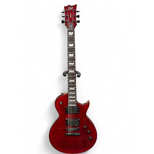 Used ESP LTD EC1000 Deluxe Spalted Maple Trans Red Solid Body Electric Guitar