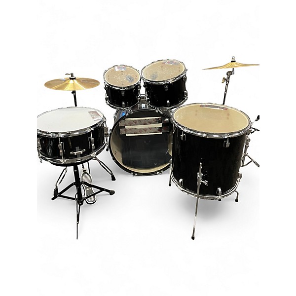 Used Ludwig 5 Piece BACKBEAT Black Drum Kit
