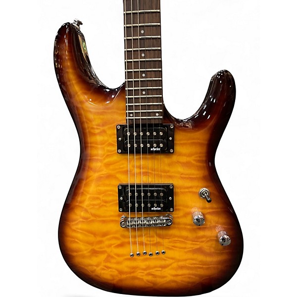 Used Schecter Guitar Research C-6 Plus 3 Color Sunburst Solid Body Electric Guitar