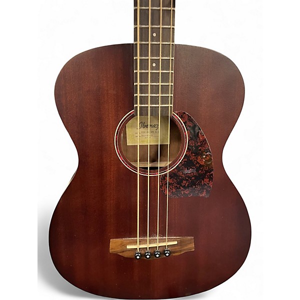 Used Ibanez pcbe12mh-opn 3u-01 OPEN PORE MAHOGANY Acoustic Bass Guitar