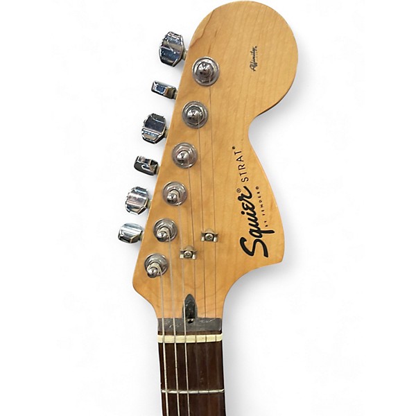 Used 2000s Squier Deluxe Stratocaster Olympic White Solid Body Electric Guitar