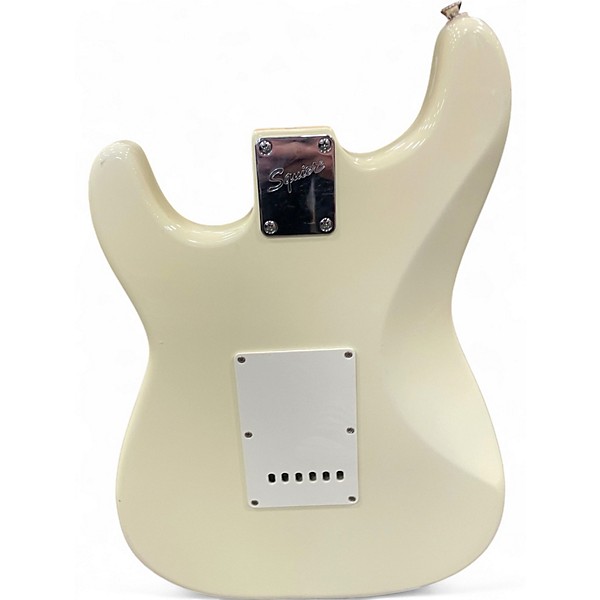 Used 2000s Squier Deluxe Stratocaster Olympic White Solid Body Electric Guitar