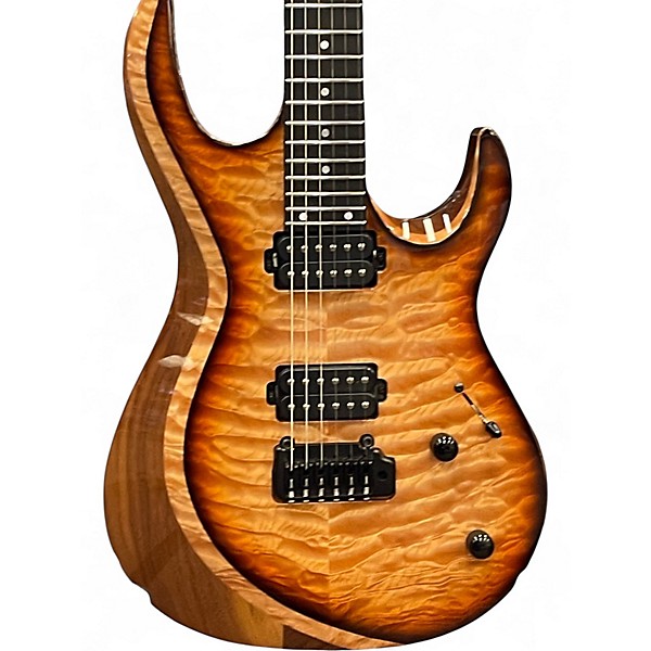 Used Kiesel Aries Neck Through California Burst Solid Body Electric Guitar