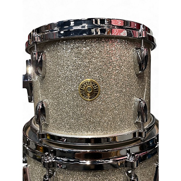 Used 2024 Gretsch Drums 3 Piece USA Custom Silver Glass Drum Kit