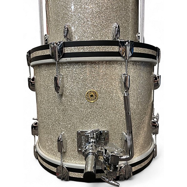 Used 2024 Gretsch Drums 3 Piece USA Custom Silver Glass Drum Kit