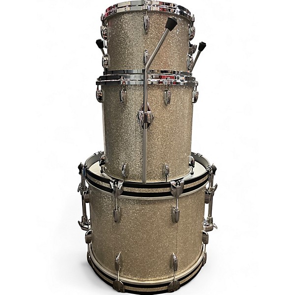 Used 2024 Gretsch Drums 3 Piece USA Custom Silver Glass Drum Kit