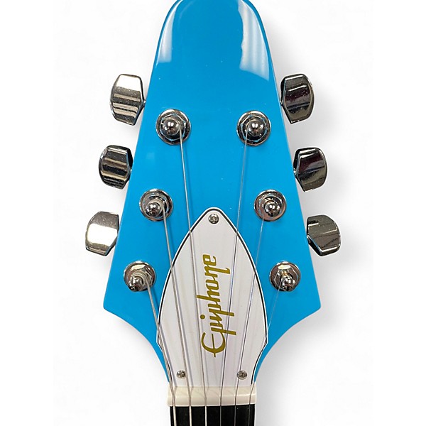 Used Epiphone Flying V 70s Maui Blue Solid Body Electric Guitar
