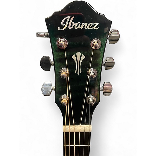 Used Ibanez AEG70 Flamed Green Burst  Acoustic Electric Guitar