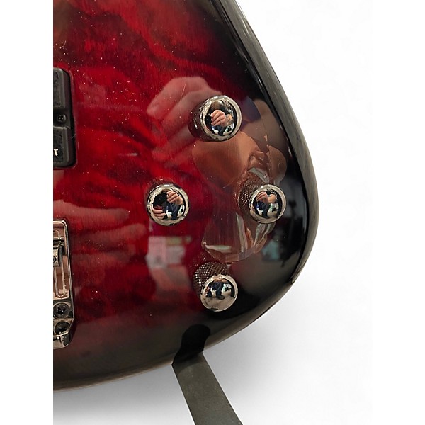 Used Schecter Guitar Research Stiletto Extreme 4 String Red Electric Bass Guitar