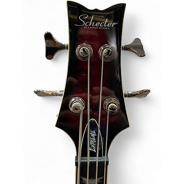 Used Schecter Guitar Research Stiletto Extreme 4 String Red Electric Bass Guitar