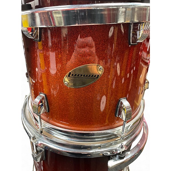 Used Ludwig 5 Piece Accent CS Custom Amber Sparkle Drum Kit