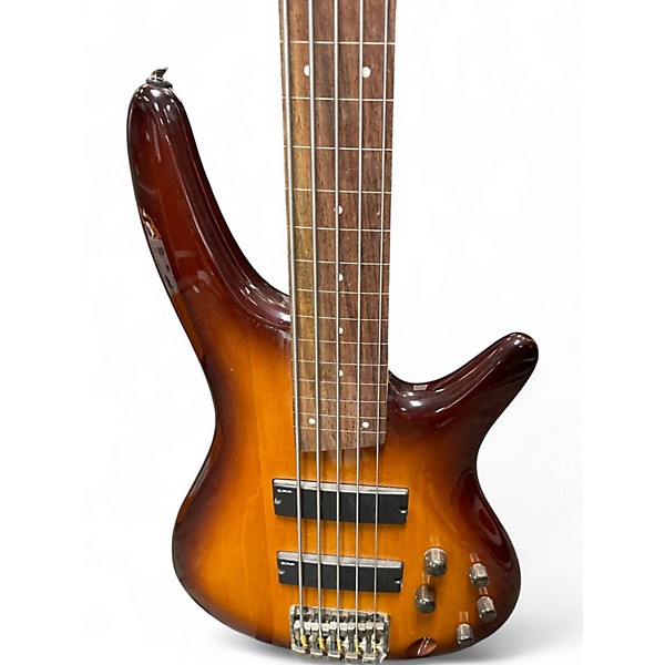 Used Ibanez SR375F 5 String 2 Color Sunburst Electric Bass Guitar