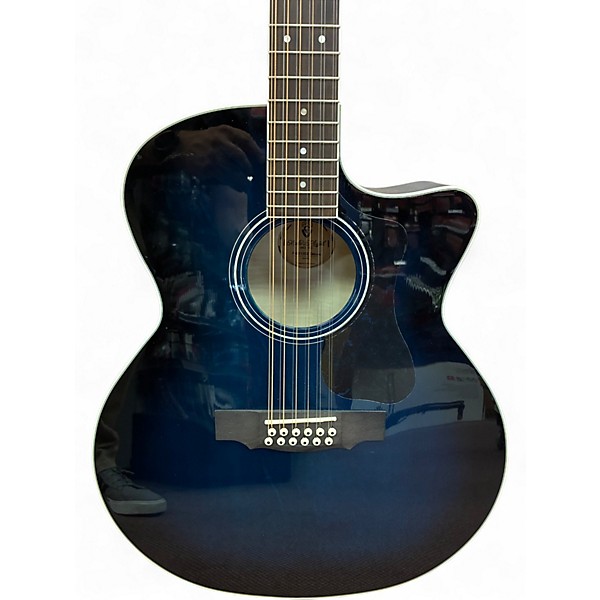 Used Guild F-2512CE DELUXE Blue Burst 12 String Acoustic Guitar