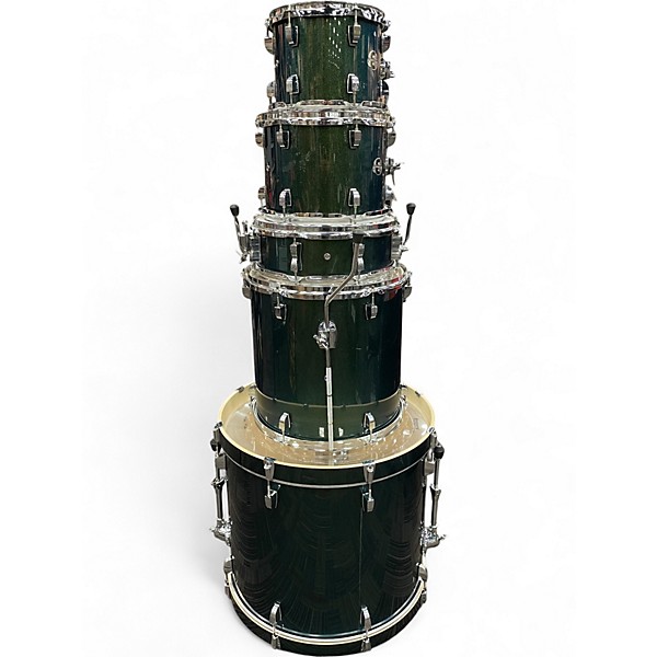 Used Ludwig 5 Piece Element Evolution Emerald Green Sparkle Drum Kit