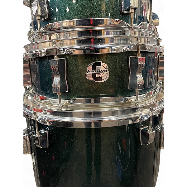 Used Ludwig 5 Piece Element Evolution Emerald Green Sparkle Drum Kit