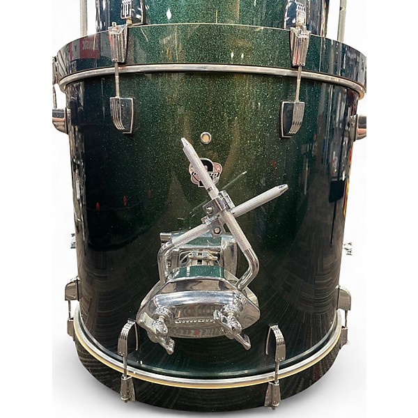 Used Ludwig 5 Piece Element Evolution Emerald Green Sparkle Drum Kit