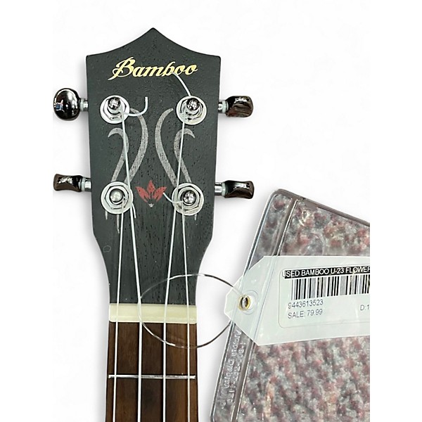 Used Bamboo U-23 FLOWERS&ROLL BLACK Ukulele