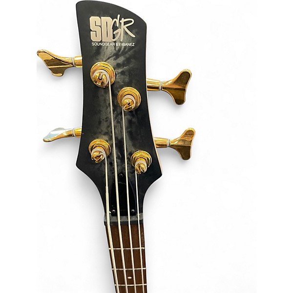 Used Ibanez SR300EDX Black Ice Frozen Matte Electric Bass Guitar