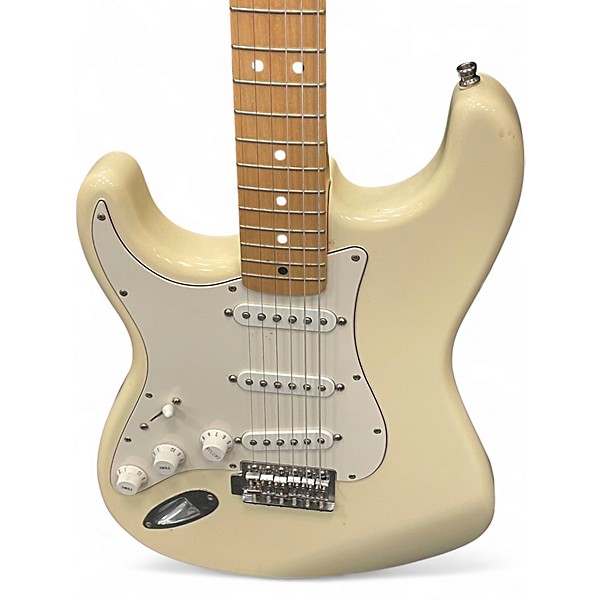 Used Fender Standard Stratocaster Antique White Solid Body Electric Guitar